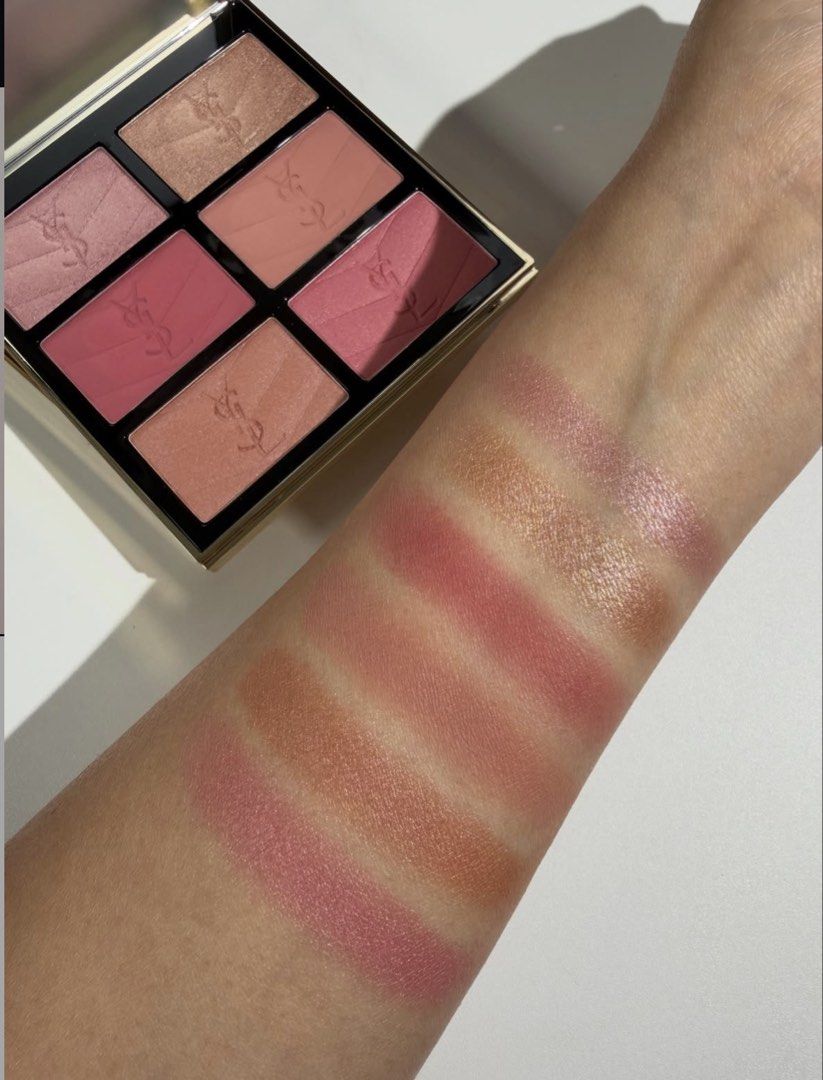 (PREORDER) Yves Saint Laurent Makeup Palette (Light to Medium) (Category: Makeup) located in Leyte. Submitted by modernpersephone (Listing ID 1470835937, Image 2). Description: - Brand: Yves Saint Laurent (YSL) - Product: Multi-Shade Face Palette - Shades: 6 distinct tones (bronze, pink, and peach for contour, blush, and highlight) - Details: Classic YSL monogram logo pressed into each powder pan - Pigmentation: High pigment payoff (see swatch ph