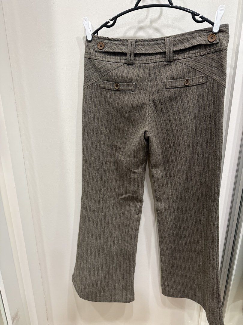 Promod Brown Herringbone Pattern Trousers (Category: Other Bottoms) located in Taguig. Submitted by bau375 (Listing ID 1470865342, Image 2). Description: - Brand: Promod - Pattern: Brown herringbone with a vertical textured weave - Fit: hipster hence, the size. - Features: Front buttons along the waistband, back pockets, and belt loops - Style: Ideal for office wear or smart casual outfits .
