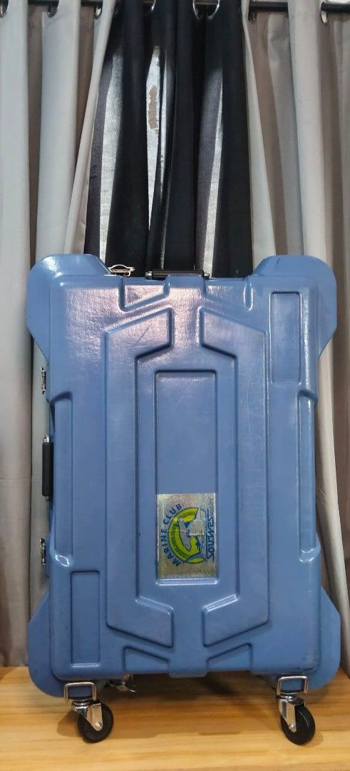 Protex CR-7000 Extra Large Hard Shell Luggage (Category: Luggage) located in Valenzuela. Submitted by gracebacot17959 (Listing ID 1470840758, Image 3). Description: - Authentic Protex CR-7000 imported directly from Japan - Heavy-duty blue hard shell exterior with custom sticker decals - Massive extra-large size: 33 x 21 x 14.5 inches - Weight: 8.77 kg - Secure metal latches and sturdy hinges for maximum protection - Smooth rolling caster wheels f