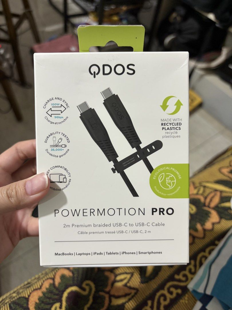 QDOS USB-C to USB-C Cable (Negotiable) (Category: Cables & Adaptors) located in Makati City. Submitted by sleepy10200 (Listing ID 1470898859, Image 1). Description: RFS: Never used, still inside the box, box still intact with seal Details -originally 1.2k -2 meters -can be used for different devices -fast charging Can pm me for more details.