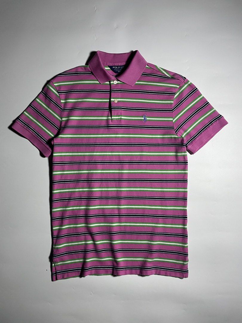 Ralph Lauren stripe polo shirt (Category: Tshirts & Polo Shirts ) located in Bais. Submitted by christian.complexthrift08 (Listing ID 1470763980, Image 1). Description: Ralph Lauren stripe polo shirt (Perfect for daily use) Color: pink,green,white and black Size: M on tag Width: 18 inches Length: 27 inches Condition: 9.5 / 10 Issue: Price: 500 plus shipping fee Via JNT express.