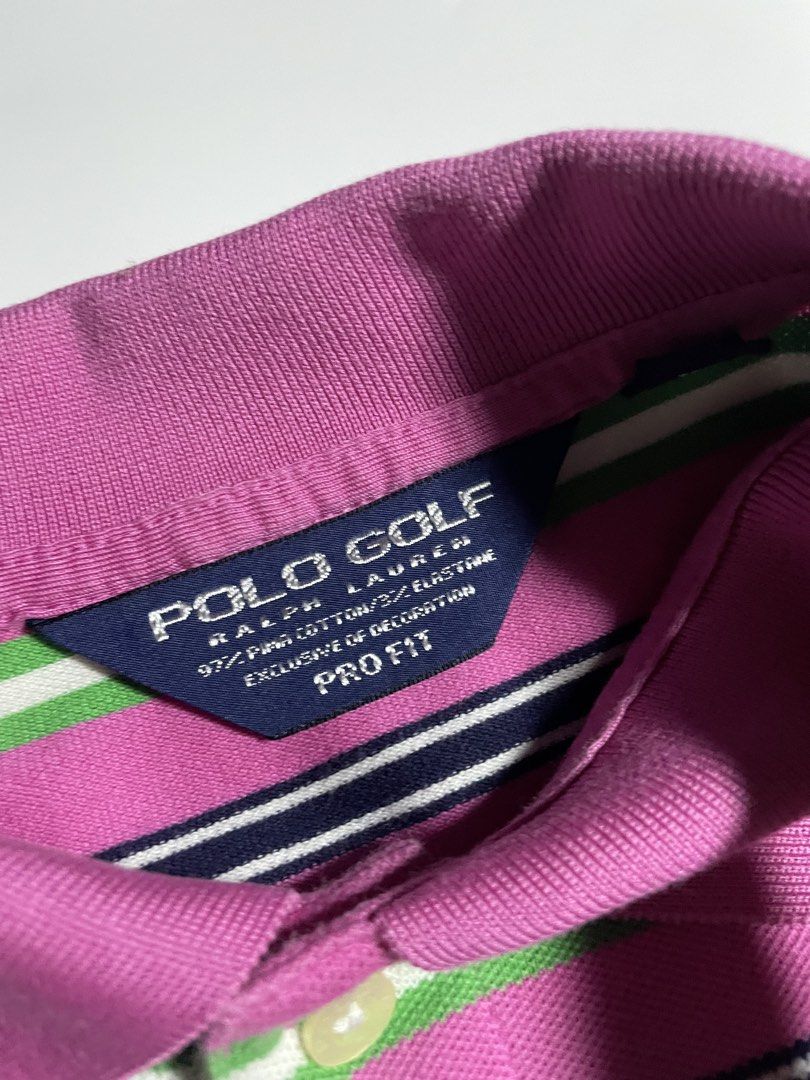 Ralph Lauren stripe polo shirt (Category: Tshirts & Polo Shirts ) located in Bais. Submitted by christian.complexthrift08 (Listing ID 1470763980, Image 3). Description: Ralph Lauren stripe polo shirt (Perfect for daily use) Color: pink,green,white and black Size: M on tag Width: 18 inches Length: 27 inches Condition: 9.5 / 10 Issue: Price: 500 plus shipping fee Via JNT express.