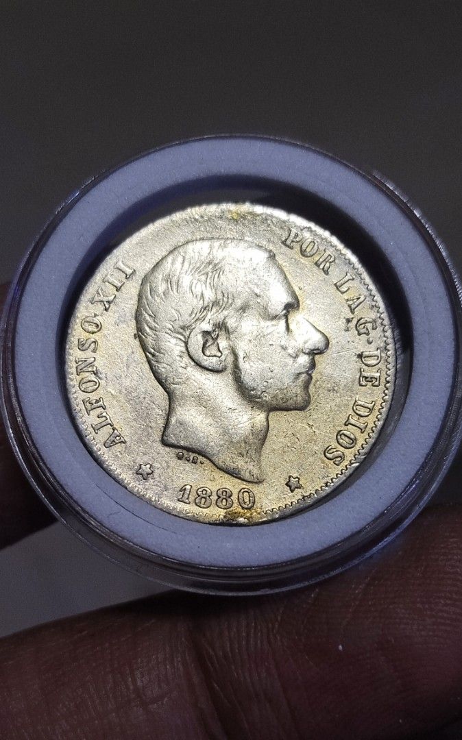 Rare 1880 Alfonso 20c (Category: Currency) located in Manila. Submitted by wildcrystal.3b537c (Listing ID 1470881668, Image 1). Description: Lowest mintage of the series Very hard to find High catalogue value.