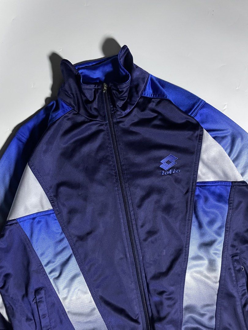 Rare lotto sport track jacket (Category: Coats, Jackets and Outerwear) located in Bais. Submitted by christian.complexthrift08 (Listing ID 1470761222, Image 2). Description: Rare lotton sport track jacket (Perfect for daily use) Color: Navy blue Size: L on tag Width: 24.5 inches Length: 27 inches Condition: 9.5 / 10 Issue: missing zipper puller Price: 699 free shipping Via JNT express.