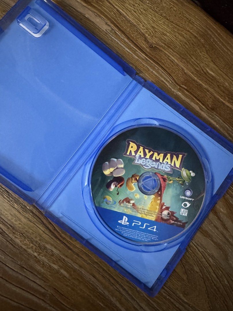 Rayman Legends PS4 Game Disc with Case (Category: PlayStation) located in Las Pinas. Submitted by emdjss (Listing ID 1470807470, Image 2). Description: - Platform: PlayStation 4 (PS4) - Condition: Disc works perfectly, case has minor shelf wear - Region: Asia (English voice and subtitles) - Rating: PEGI 3 (Family-friendly) - Features: Up to 4-player co-op, epic 3D bosses, and iconic musical levels - Inclusions: Original case and game disc.