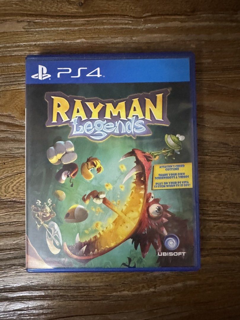 Rayman Legends PS4 Game Disc with Case (Category: PlayStation) located in Las Pinas. Submitted by emdjss (Listing ID 1470807470, Image 1). Description: - Platform: PlayStation 4 (PS4) - Condition: Disc works perfectly, case has minor shelf wear - Region: Asia (English voice and subtitles) - Rating: PEGI 3 (Family-friendly) - Features: Up to 4-player co-op, epic 3D bosses, and iconic musical levels - Inclusions: Original case and game disc.