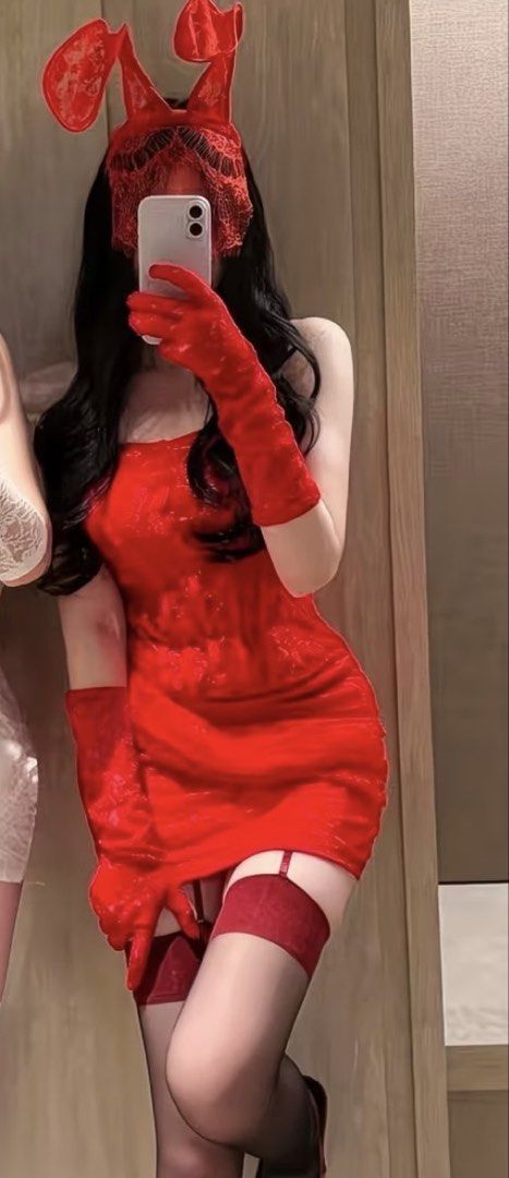 Red Bunny Halloween Lace Costume (Category: Dresses) located in Bacoor. Submitted by cailleshope (Listing ID 1470891814, Image 2). Description: Red Bunny Halloween Dress up Cosplay Lace Costume Inclusions: Red Dress Red Gloves Red bunny lace headband Red undies Size: Small Avail for lalamove.