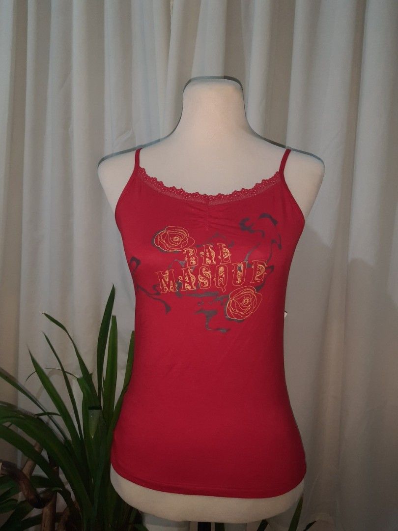 Red vintage cami (Category: Sleeveless) located in Baguio. Submitted by jinriarchives (Listing ID 1470854380, Image 2). Description: size: xs-m.