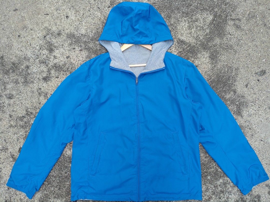 Reversible Blue and Grey Hooded Zip Jacket (Category: Coats, Jackets and Outerwear) located in General Santos City (Dadiangas). Submitted by jay-fits (Listing ID 1470756007, Image 1). Description: Uniqlo Reversible Jacket Xl on tag 25x27 Royal blue Color Rate 10/10, 🔥 Flaws see last photos still presentable condition Buy your own risk Location Davao City Mine 590+Sf .