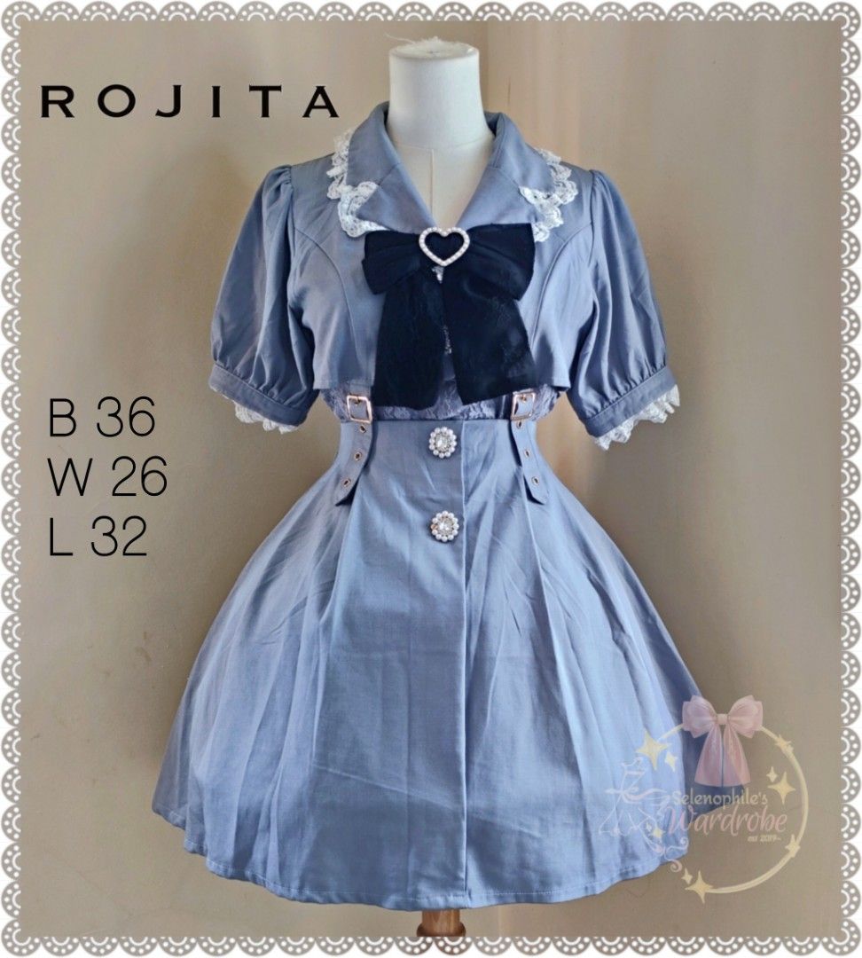 Rojita Blue Gray Dress (Category: Dresses) located in Batangas. Submitted by selenophile__ (Listing ID 1470923612, Image 1). Description: bow not included.