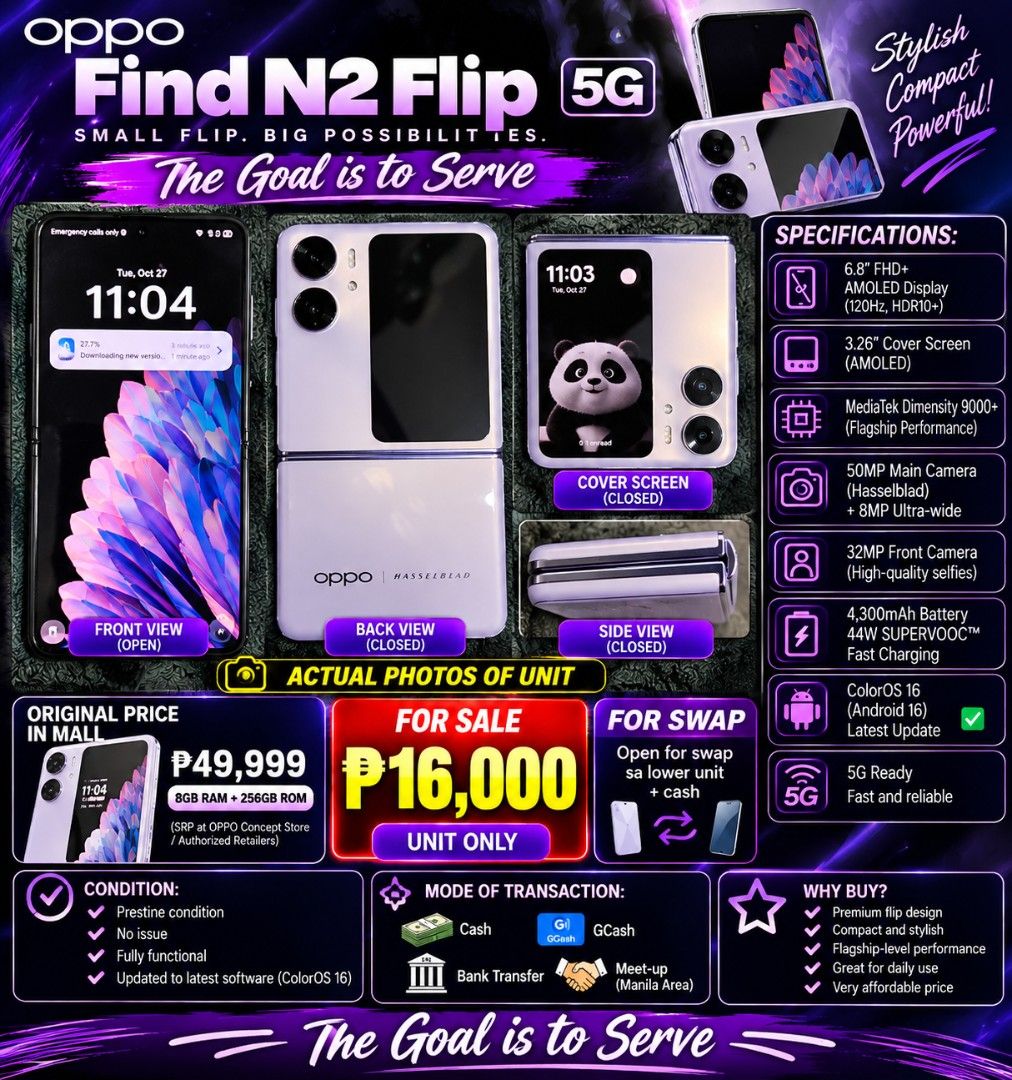 Rush Phones (Decluttering) (Category: Xiaomi) located in Manila. Submitted by trust0the0process (Listing ID 1470856999, Image 3). Description: Oppo Find N2 5G P16,000 Redmi Note 15 Pro 5G P11,500 Redmi Note 13 4G P4000 Samsung S20+ BTS Edition P4000 All phones are negotiable RFS: Decluttering, I bought new phone, and I need also cash for expenses Location: Tondo Manila Open for Cash on Pickup or Cash on Delivery within Metro Manila .