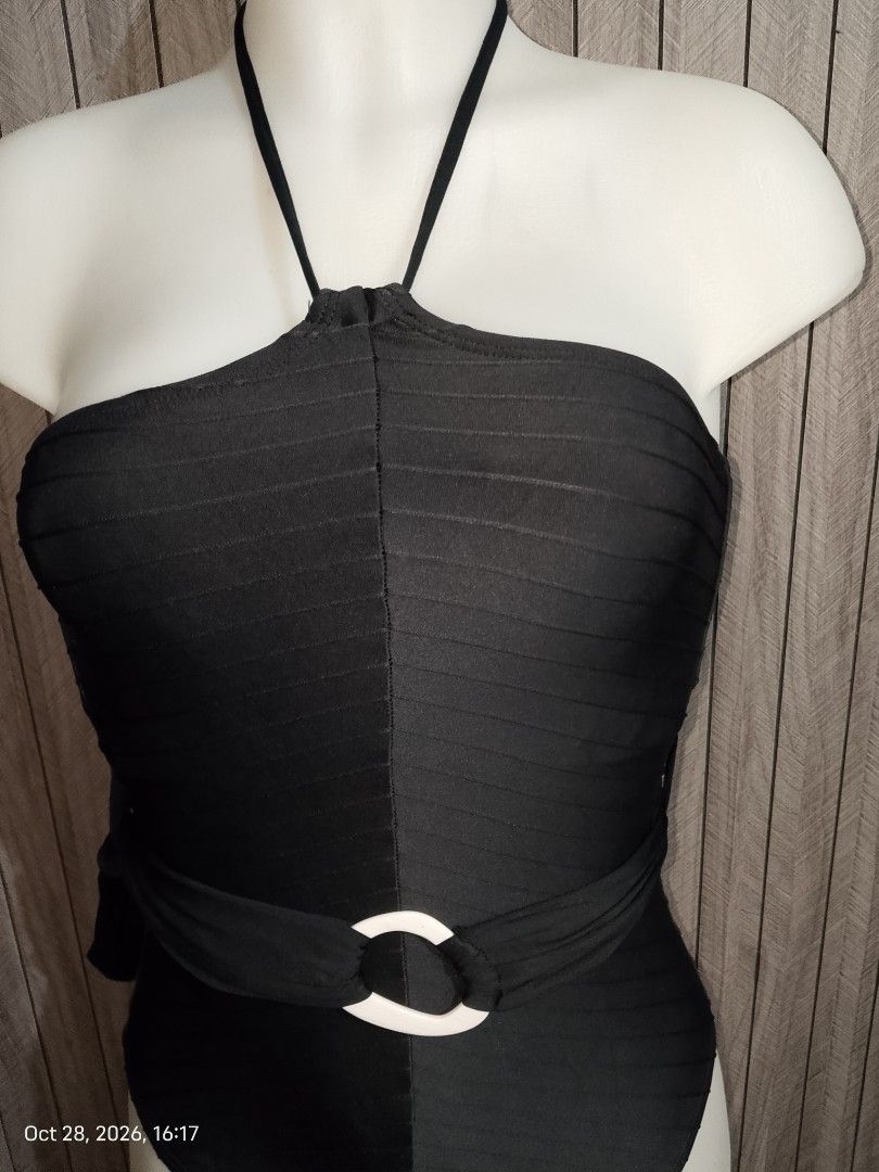 S: TIME&TRUE CLASSY ELEGANT BLSCK ONE PIECE SWIMSUIT (Category: Bikinis & Swimsuits) located in Manila. Submitted by truecrystal-1407 (Listing ID 1470818321, Image 2). Description: padded.