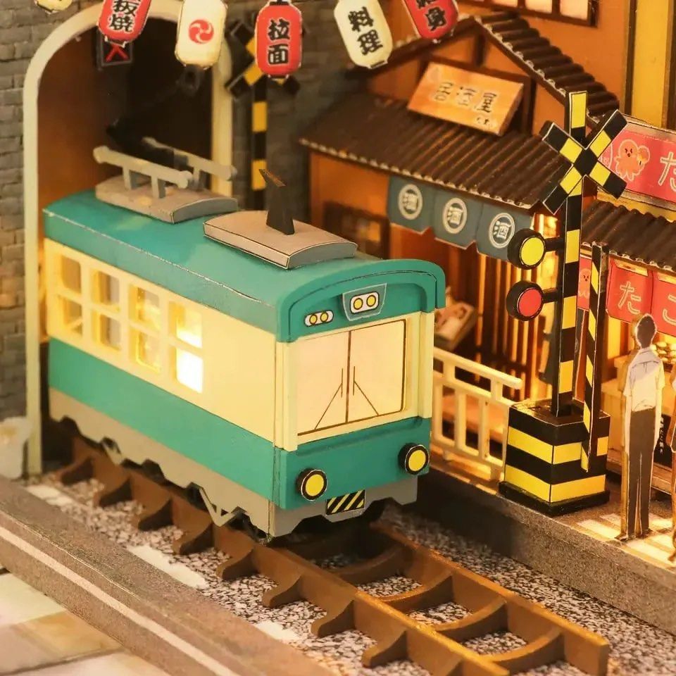 Sakura Japan Diorama Light Up Bookend (Category: Lego & Building Sets) located in Quezon City. Submitted by theotherworld (Listing ID 1470811858, Image 2). Description: Light up bookend of Japan DIY kit Miniature build dollhouse bought in Kyoto. Available on hand .
