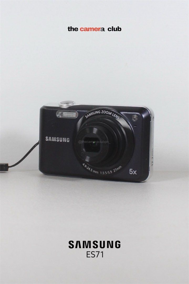 Samsung ES71 12.2 MP Digital Camera (Category: Cameras) located in Tarlac. Submitted by thecouclub (Listing ID 1470849113, Image 1). Description: Samsung ES71 12.2 MP Digital Camera ♡ ̆̈ CCD sensor ♡ ̆̈ built-in flash working ♡ ̆̈ movie mode (VGA) ♡ ̆̈ digital image stabilization ♡ ̆̈ face detection ♡ ̆̈ scene modes ♡ ̆̈ photo style selector ♡ ̆̈ voice ♡ ̆̈ 5x optical zoom ♡ ̆̈ digital zoom ♡ ̆̈ date imprint ♡ ̆̈ 2.7” LCD display ♡ ̆̈ all buttons