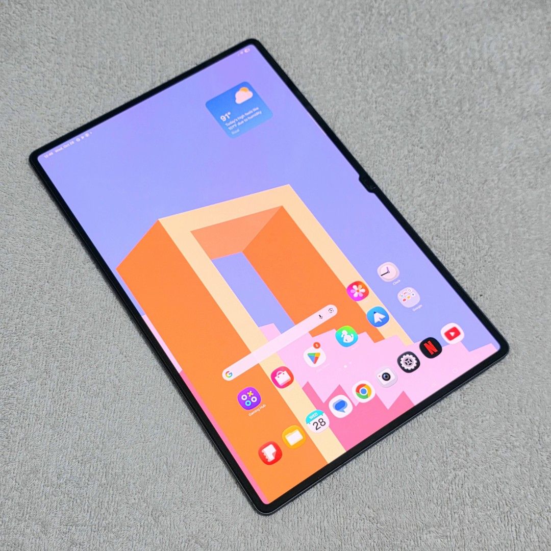 Samsung Tab S9 Ultra 1 TeraByte (Category: Android) located in Pasig City. Submitted by ela_zen15 (Listing ID 1470790535, Image 2). Description: Sale or Swap Swapping is higher than selling price Samsung Tab S9 Ultra Graphine 16gb/1 TeraByte 14.6 (Full Screen) Snapdragon 8 Gen 2 Super Amoled Screen 100% smooth (like new) Ok fingerprint Ok face id Ok battery No dents No issue No amoled burn Reset to sawa Nakaplastik pa po yung sides mapapansin nyo