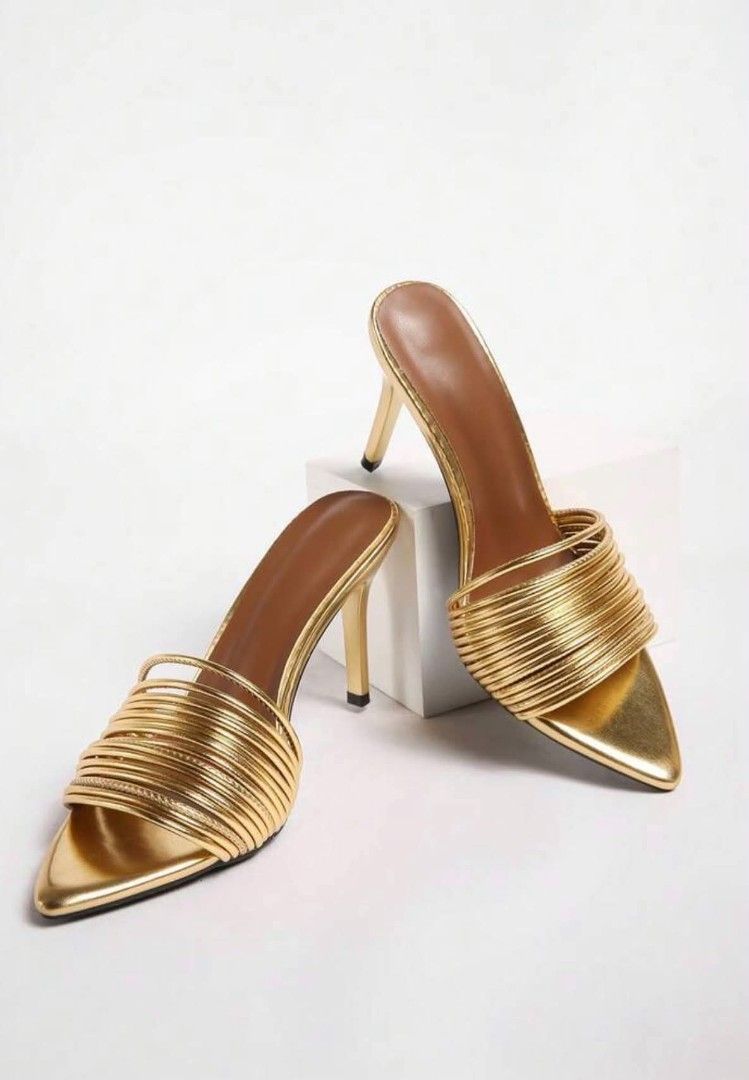 Sandals (Category: Sandals) located in Manila. Submitted by laniesmont40935 (Listing ID 1470802274, Image 3). Description: ✨ FOR SALE: GOLD ELEGANT HEELS 👠✨ Looking for a classy and elegant pair of heels? These gorgeous gold strappy sandals are perfect for you! 💛 😍 NEVER BEEN USED — BRAND NEW CONDITION! ✨ Elegant gold finish ✨ Chic pointed-toe design ✨ Slim, classy high heels ✨ Perfect for parties, weddings, birthdays, formal events, and date 