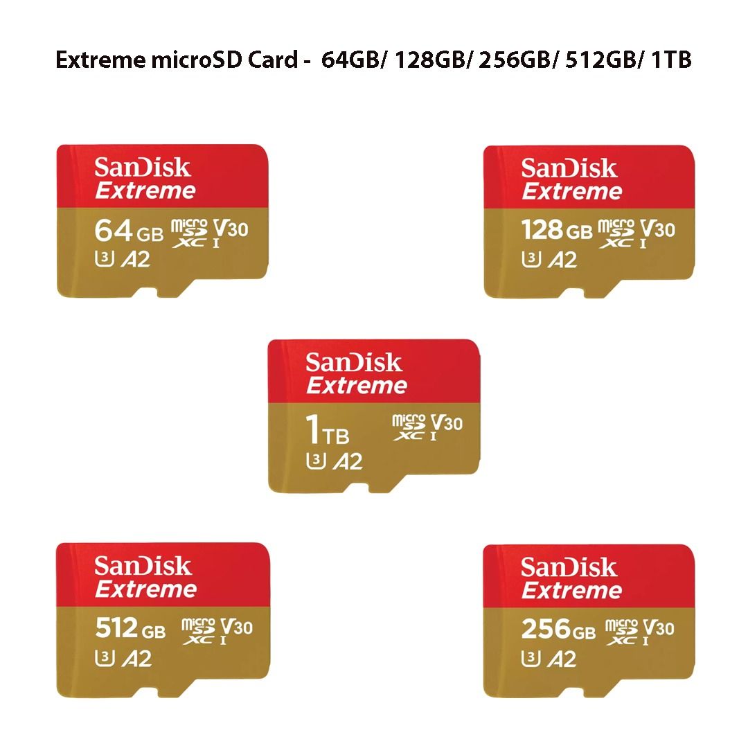 SanDisk Extreme microSD Card - 64GB 128GB 256GB 512GB 1TB, Mobile ...