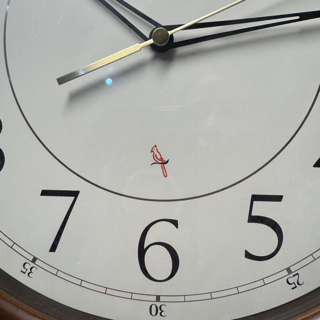 SEIKO Cardinal Wooden Quartz Wall Clock (Model: GL942B) (Category: Clocks) located in Pasig City. Submitted by msjazzylad (Listing ID 1470930122, Image 3). Description: Product Overview Brand: SEIKO Cardinal Model: GL942B Movement: High-quality SKP (Seiko Clock Movement) Quartz Engine Design: Solid dark wooden frame/ring, off-white dial, elegant black numerals, gold-tone accent second hand, and cute red bird logo on dial face. Dimensions: Approx.