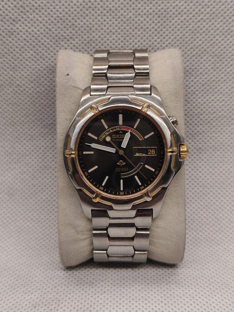 Seiko Kinetic SQ100 (Model Ref. 5M43-0B90) (Category: Men's Watches) located in Pasig City. Submitted by timepiece-and-co (Listing ID 1470911112, Image 1). Description: Seiko Kinetic SQ100 (Caliber 5M43-0B90), a notable piece from the mid-to-late 1990s that merges automatic generation with quartz precision.