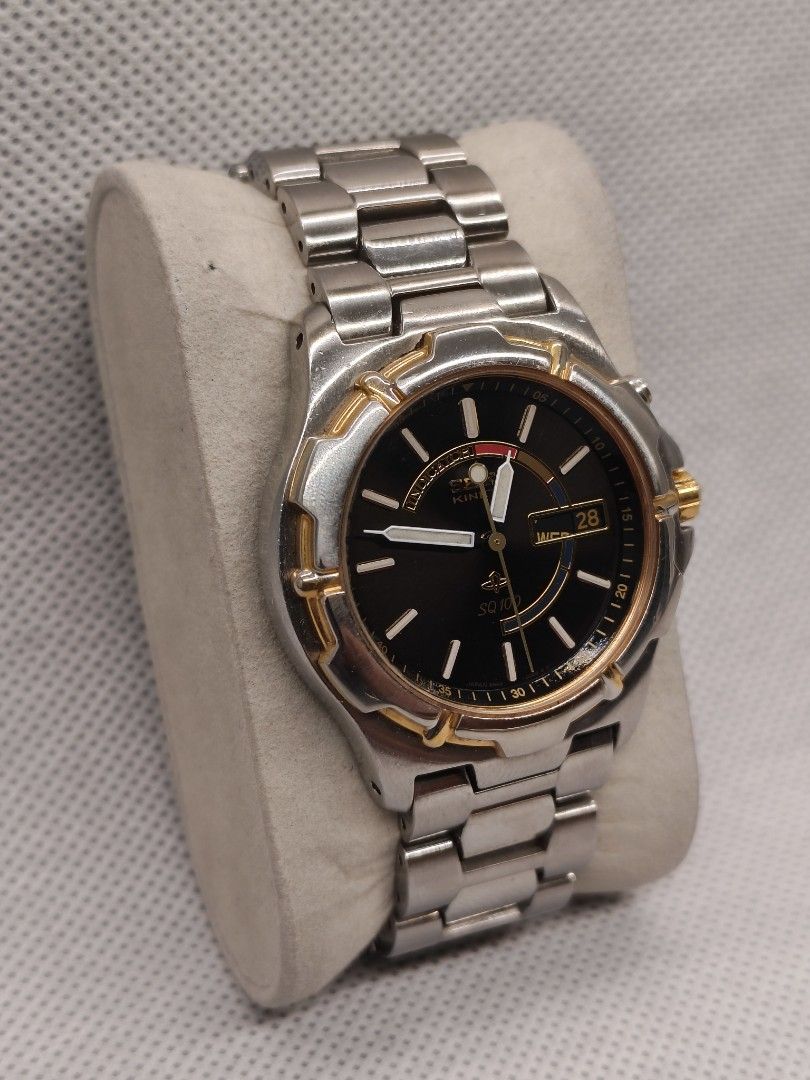 Seiko Kinetic SQ100 (Model Ref. 5M43-0B90) (Category: Men's Watches) located in Pasig City. Submitted by timepiece-and-co (Listing ID 1470911112, Image 3). Description: Seiko Kinetic SQ100 (Caliber 5M43-0B90), a notable piece from the mid-to-late 1990s that merges automatic generation with quartz precision.