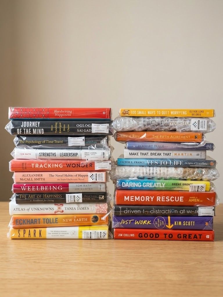 Self-Help and Personal Development Book Collection (Category: Storybooks) located in Quezon City. Submitted by rish018 (Listing ID 1470771201, Image 1). Description: Please note: I used AI for the background. you can message me for video call to check all the books authenticity. - Massive bundle of bestselling self-help and personal growth books - Includes top titles: Atomic Habits, The Alchemist, Leaders Eat Last, and Factfulness - Condition: Ma