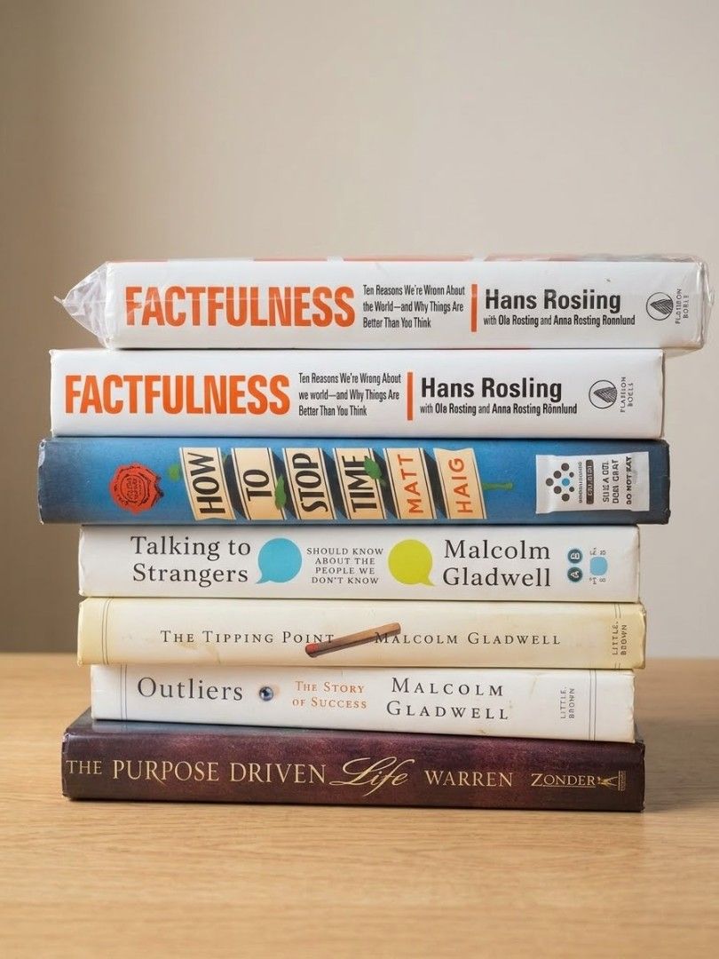 Self-Help and Personal Development Book Collection (Category: Storybooks) located in Quezon City. Submitted by rish018 (Listing ID 1470771201, Image 3). Description: Please note: I used AI for the background. you can message me for video call to check all the books authenticity. - Massive bundle of bestselling self-help and personal growth books - Includes top titles: Atomic Habits, The Alchemist, Leaders Eat Last, and Factfulness - Condition: Ma