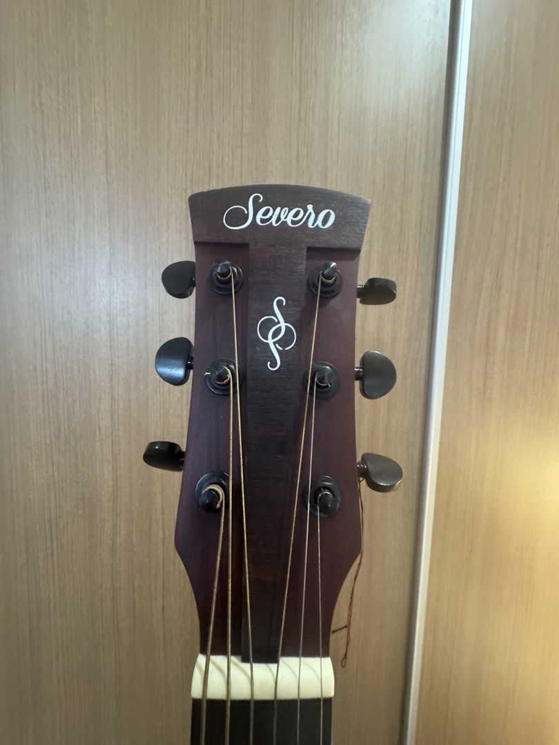 Selling Severo 41 Inch Acoustic Guitar (Category: Musical Instruments) located in Pasig City. Submitted by crabramenlover (Listing ID 1470764459, Image 2). Description: Selling secondhand Severo SG-41 C/A SC-5EQ! 📌 Only used once or twice after buying. 📌 Sat in storage since last year. 📌 comes with the guitar and guitar cover, no other accessories. PRICE NEGOTIABLE! 📦 Meetup Loc: Estancia, Capitol Commons .