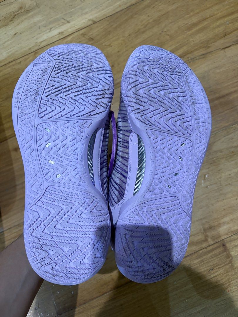 Serious Player Only Player 1.5 Stardrop (Category: Sneakers) located in Quezon City. Submitted by legollect (Listing ID 1470823986, Image 3). Description: - Brand: Serious Player Only (SPO) - Color: Bright purple with striped translucent upper - Size: US 10.5 -Used 5x indoor court almost as good as new.