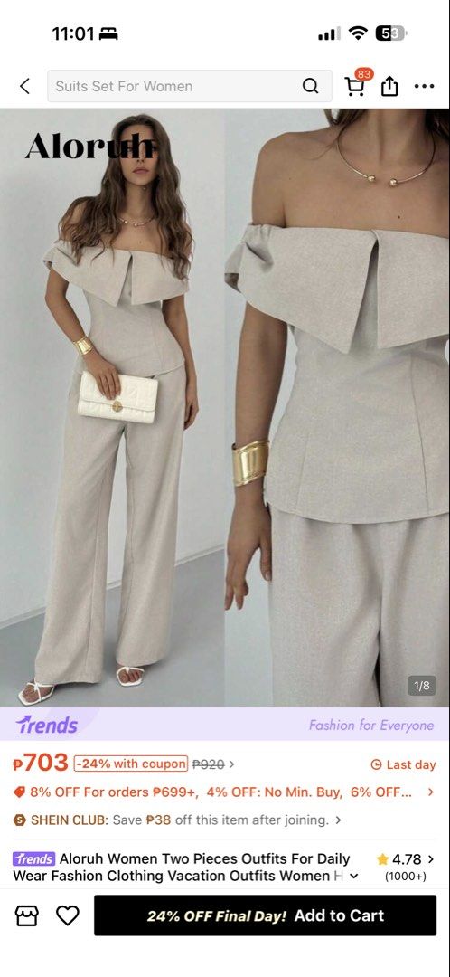 Shein Formal Coords (Category: Sets or Coordinates) located in Rizal. Submitted by hellofashion_00 (Listing ID 1470888192, Image 1). Description: Nbu S-semi large Pm me for actual pic.
