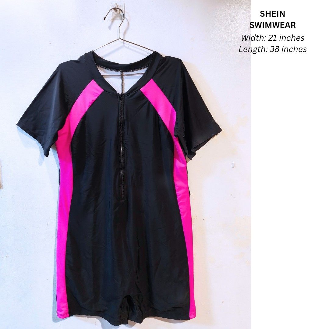 Shein swimwear rash guard (Category: Rash guard) located in Quezon City. Submitted by trendyretro (Listing ID 1470927305, Image 1). Description: Brand new with Shein pouch 3xl on tag premium stretchable fabric No pads included, but removable pads can be inserted.