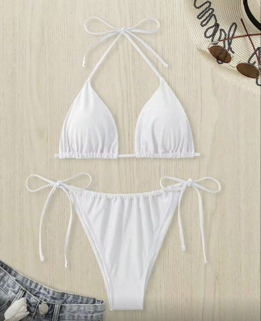 SHEIN White Two-Piece Bikini (Category: Bikinis & Swimsuits) located in Manila. Submitted by camillestc (Listing ID 1470792058, Image 1). Description: .