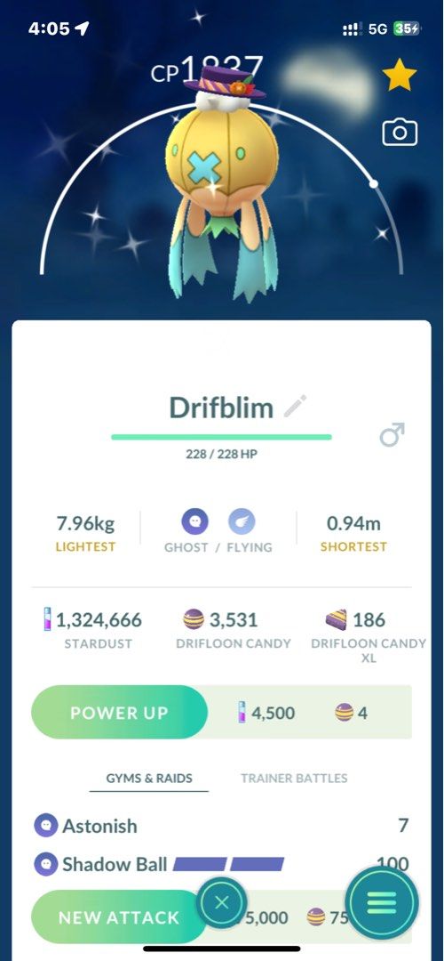 Shiny Halloween Pokémon GO (Category: In-Game Products) located in Manila. Submitted by filipinohero (Listing ID 1470795526, Image 2). Description: - Rare shiny costume Pokémon available for trade or transfer - Includes Party Hat Shiny Gengar with food accessories - Includes Halloween Top Hat Shiny Drifblim - Includes Formal Top Hat & Bow Shiny Green Zubat - Exact CP and stats displayed in photos - Perfect for collectors securing rare event spawn