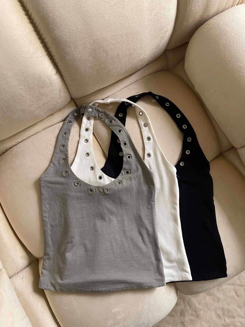 Sleeveless Top with Eyelet Detail (Category: Sleeveless) located in Manila. Submitted by iyabvrly (Listing ID 1470905216, Image 2). Description: hii for sale some of my clothes, good as new and brand new!! .