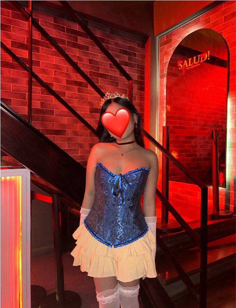 Snow White Costume (Category: Sets or Coordinates) located in Manila. Submitted by celestellxr (Listing ID 1470905142, Image 1). Description: for rent: corset, skirt, choker, and crown (gloves and stockings not included) available date: oct 29, 30, 31 .