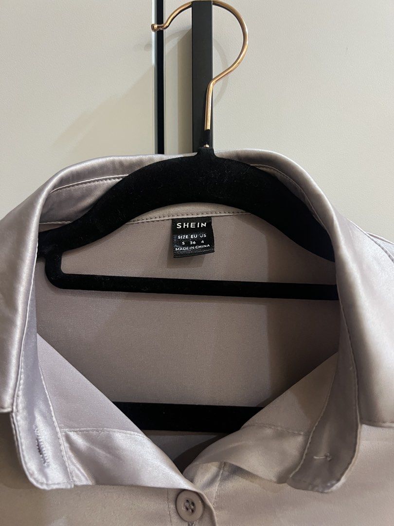 Solid Button Front Satin Shirt (Category: Shirts) located in Johor Bahru. Submitted by yasmeensyahirah (Listing ID 1470805608, Image 2). Description: .