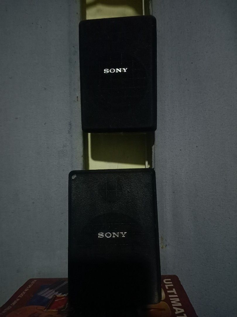 Sony SS-SR15 Speakers Pair (Category: Soundbars, Speakers & Amplifiers) located in Taguig. Submitted by grandfish_55ab5c (Listing ID 1470893862, Image 1). Description: - Model: Sony SS-SR15 Bookshelf Speakers - Color: Classic black finish - Power: 70W max input, 8 ohm impedance - Features: Wired cable terminals & integrated wall mount slots - Origin: Made in China - Condition: Tested, working fine, and clean with minor storage scuffs.