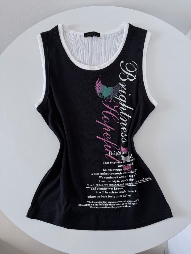 Spinash y2k tank top (Category: Sleeveless) located in Cabanatuan. Submitted by argarments.ph (Listing ID 1470845287, Image 2). Description: Tagged: Large on tag Width 16.5" | Length 25" Condition: Great condition Issue(s): -.