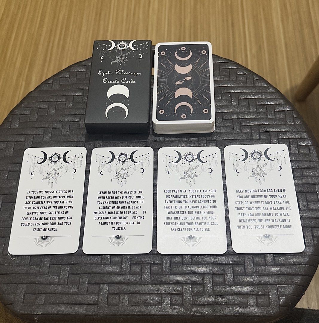 Spirit Messages Oracle Cards Deck (Category: Card Packs) located in Taguig. Submitted by seek_and_ship (Listing ID 1470830478, Image 1). Description: -54 Cards - All Cards have a clear and direct messages .
