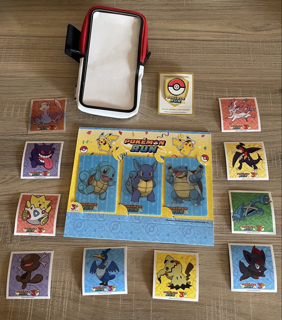 Squirtle Evolution Set: Pokémon Run 30th Anniversary Collectibles (Category: Card Packs) located in Batangas. Submitted by adadriann (Listing ID 1470785093, Image 2). Description: Selling my Pokémon Run 30th Anniversary collectibles set! 🎉 Inclusions: * 1 Pokémon Run 30th Anniversary pack * Pokémon Run phone running case * Pokémon Run stickers * Pokémon Run Gym Badge Price: ₱2,500 for the set 📍 Meetup: WalterMart Makati .