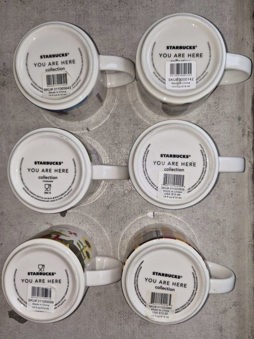Starbucks You Are Here Collection Mugs - Various Cities (Category: Coffee & Tea Tableware) located in Caloocan City. Submitted by ryan007ong (Listing ID 1441497763, Image 3). Description: - Authentic Starbucks 'You Are Here' collection mugs. - Available cities: Baguio, California, Manila. - Each mug features unique city landmarks and designs. - Ideal for collectors or as a thoughtful gift. - Please check photos for detailed designs of each mug. .