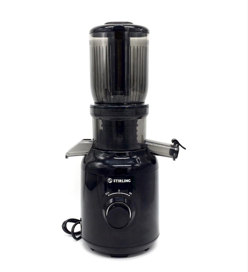 STIRLING SJWM103 250W Slow Juicer (Category: Juicers, Blenders & Grinders) located in Pasay City. Submitted by meostore (Listing ID 1470783573, Image 1). Description: STIRLING SJWM103 250W Slow Juicer -Approx. Box. Dim.: H 33cm x L 39cm x W 20cm -Brand: STIRLING -Model no.: SJWM103 -Power rating: 250 watts -Input rating: 220-240V ~ 50-60Hz -Low speed operation; Copper motor; Up to 20 mins. continuous operation; Reverse function NOTE: Please expec