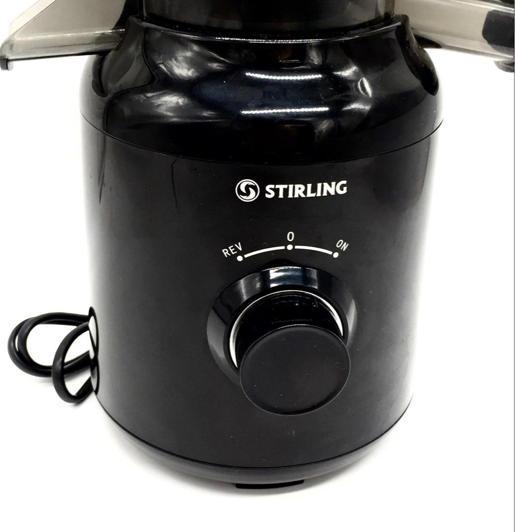 STIRLING SJWM103 250W Slow Juicer (Category: Juicers, Blenders & Grinders) located in Pasay City. Submitted by meostore (Listing ID 1470783573, Image 3). Description: STIRLING SJWM103 250W Slow Juicer -Approx. Box. Dim.: H 33cm x L 39cm x W 20cm -Brand: STIRLING -Model no.: SJWM103 -Power rating: 250 watts -Input rating: 220-240V ~ 50-60Hz -Low speed operation; Copper motor; Up to 20 mins. continuous operation; Reverse function NOTE: Please expec