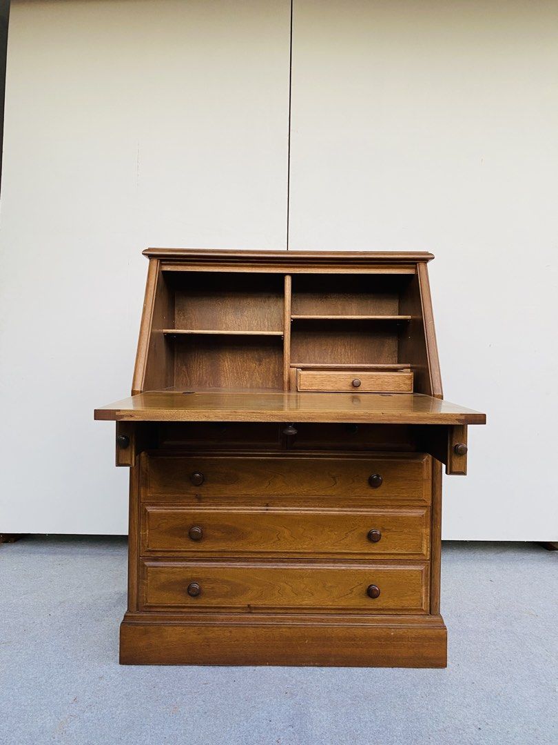 Study Board / Secretary Writing Desk Cabinet (Category: Tables & Sets) located in Manila. Submitted by elliefurnies31 (Listing ID 1470804187, Image 2). Description: "JAPAN SURPLUS" VINTAGE STUDY BOARD / SECRETARY WRITING DESK CABINET SIZE: 33.5L" x 18W" x 44H" inches (AS-IS ITEM) IN GOOD CONDITION.