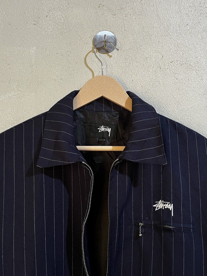 Stussy Pinstripe Zip Jacket Navy (Category: Coats, Jackets and Outerwear) located in Cebu City. Submitted by eraskept_trove (Listing ID 1470763845, Image 3). Description: Dimes: 25x26 Size: XL on tag No Issues Excellent condition .