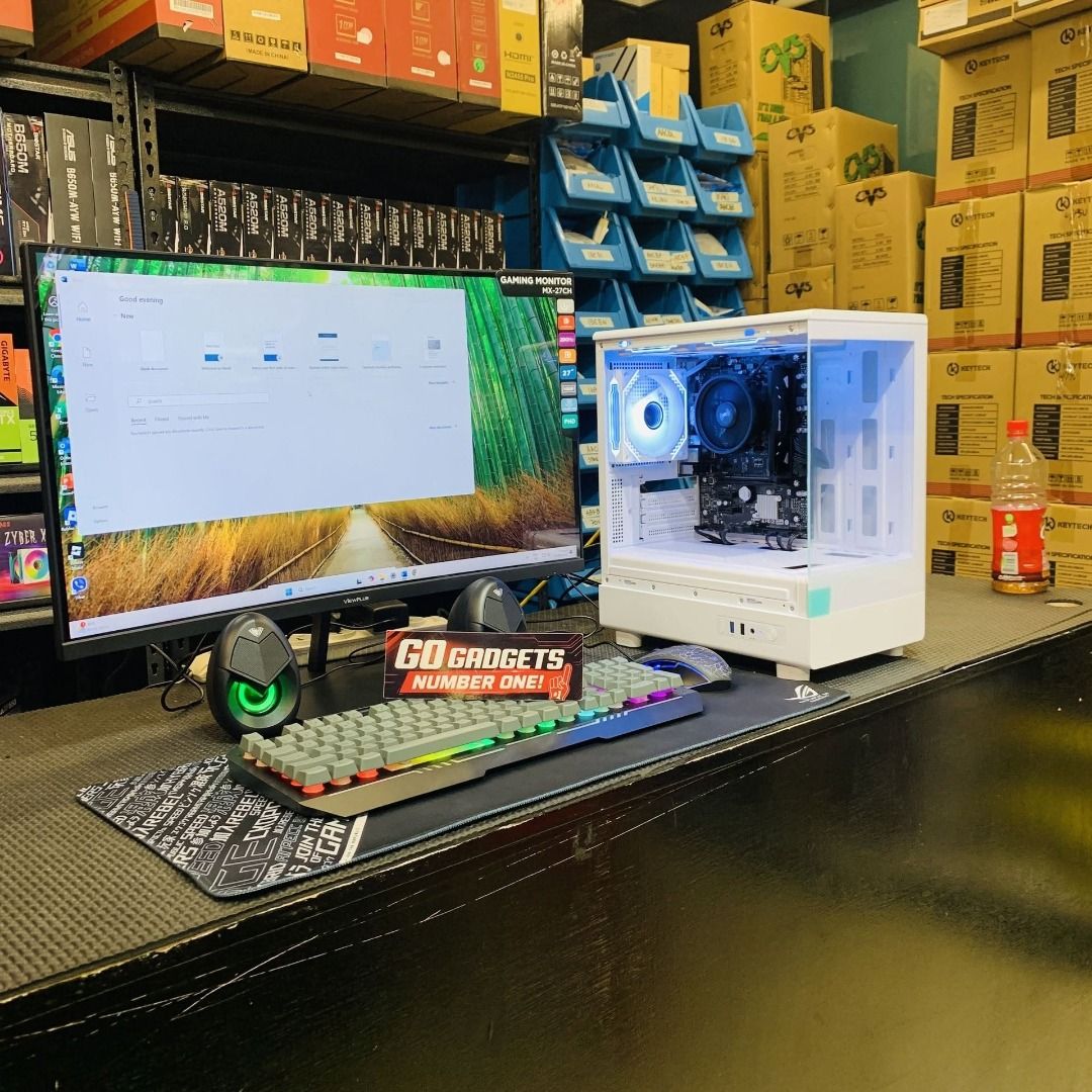 STYLISH WHITE RGB BUILD (Category: Computer Keyboard) located in Makati City. Submitted by eckang12 (Listing ID 1470776148, Image 1). Description: Bright white system unit with cool RGB glow. Clean look, solid performance — perfect for work at play.🏆 Authorized Components 🛡️ Original with Warranty 🤝 After-Sales SupportGo Gadgets – Makati We offer: ✔ Gaming PC Builds ✔ Work / Office PC Builds ✔ Editing / Productivity PC Builds ✔ PC upgrades and