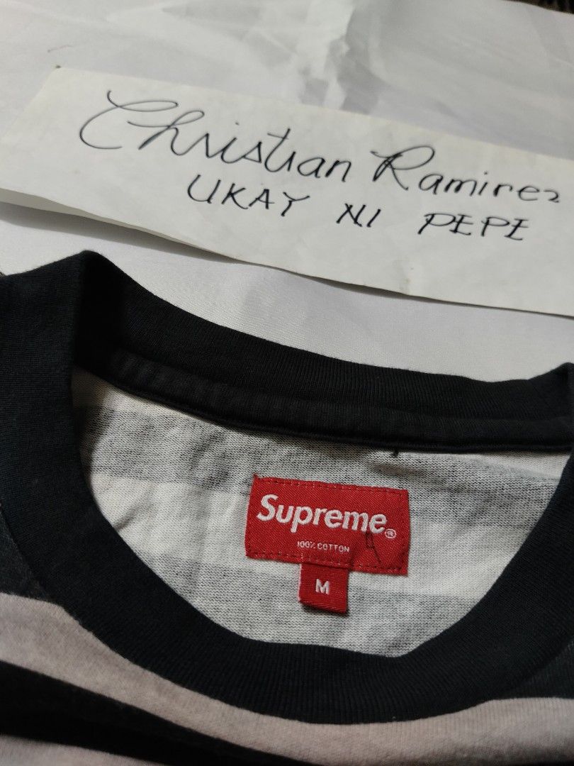 Supreme SS22 Reverse stripe tee (Category: Tshirts & Polo Shirts ) located in Bocaue. Submitted by ukaynipepe (Listing ID 1470860690, Image 3). Description: Supreme SS22 Reverse stripe tee Medium Width 21.5 Length 28.5 Excellent condition 1500+sf.
