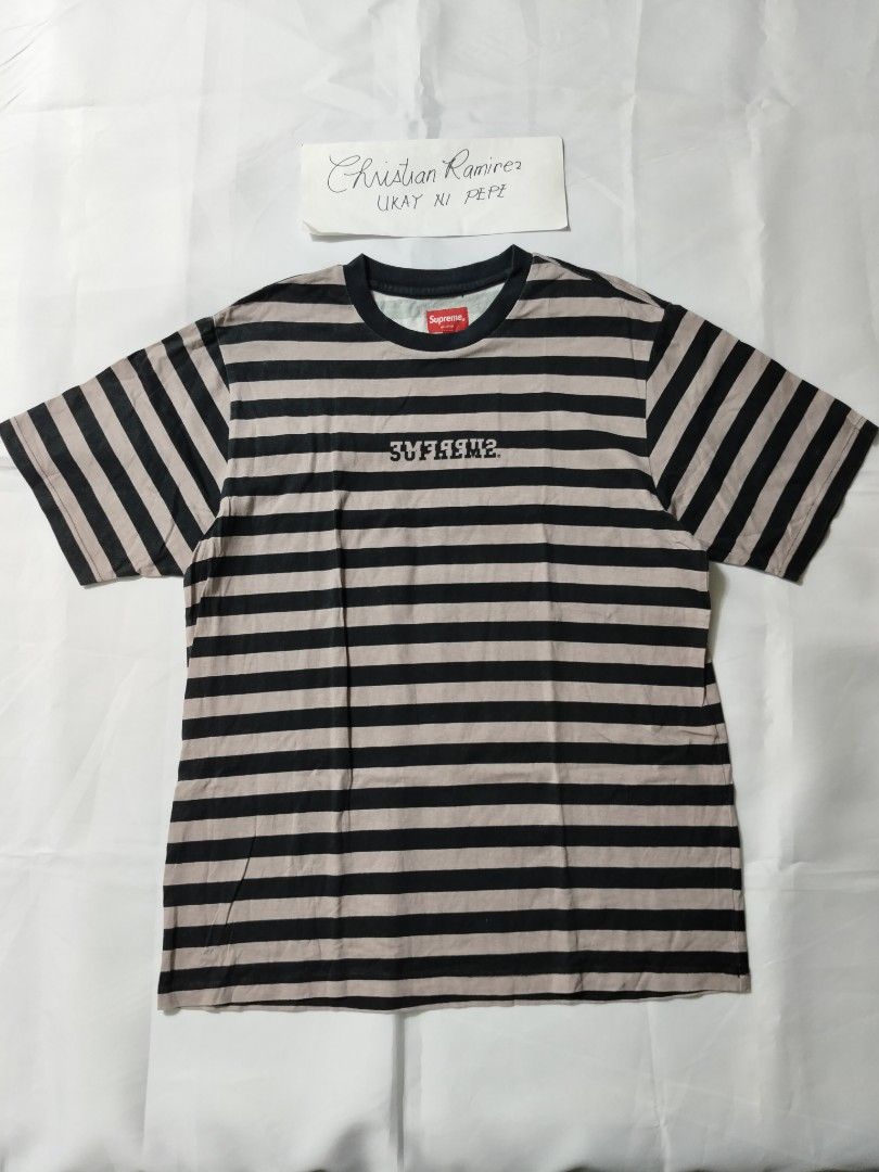 Supreme SS22 Reverse stripe tee (Category: Tshirts & Polo Shirts ) located in Bocaue. Submitted by ukaynipepe (Listing ID 1470860690, Image 1). Description: Supreme SS22 Reverse stripe tee Medium Width 21.5 Length 28.5 Excellent condition 1500+sf.
