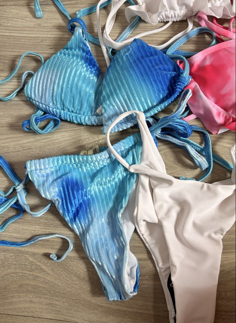 6 pcs Bikini Swimwear Set TAKE ALL (Category: Bikinis & Swimsuits) located in Agdangan. Submitted by ririi_cat (Listing ID 1470777299, Image 3). Description: - Sold together as a bundle/Take all - Never been used, natambak lang - all size small, may isang med (last pic) Rfs: Decluttering 📍Dasmariñas Cavite MOP: Gcash MOD: J&T or Lalamove.