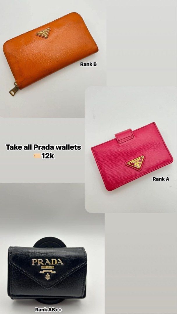 Take All Orig Prada wallets (Category: Wallets & Card holders) located in Cagayan de Oro. Submitted by borse_de_amore (Listing ID 1470761143, Image 1). Description: Take All Orig Prada wallets 🏷️12k only.