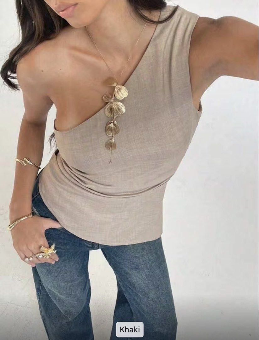 Taupe Linen Asymmetrical Top (Category: Others Tops) located in Manila. Submitted by juliaxgamboa (Listing ID 1470915279, Image 3). Description: .